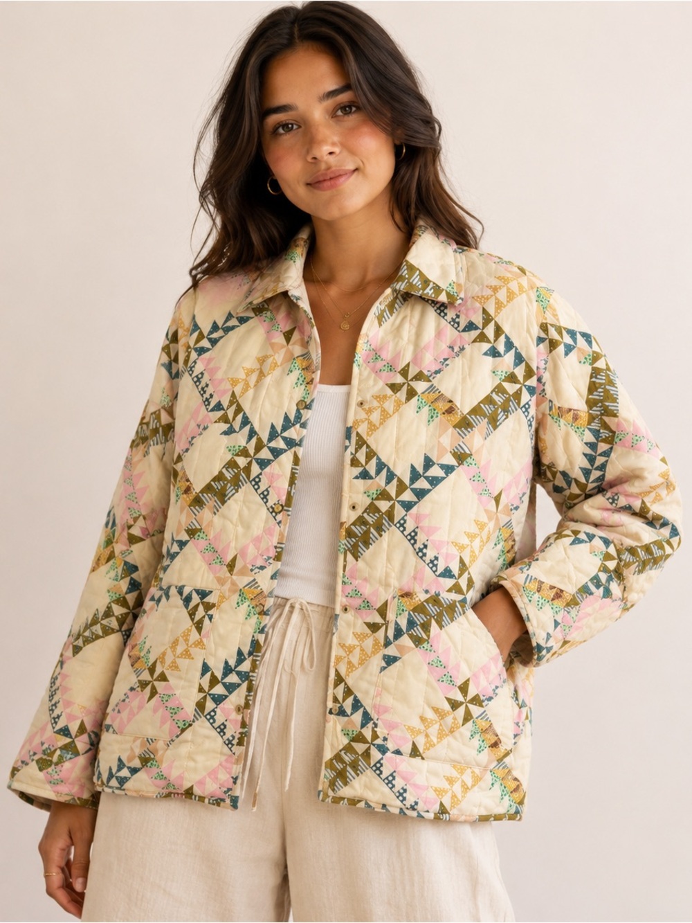 Universal Thread Quilted Patchwork Jacket Size Large